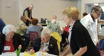 People enjoying a lunch together